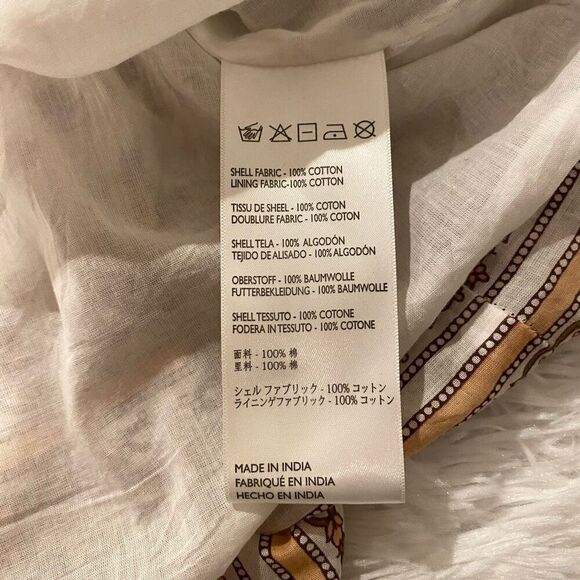 Cleobella Blakely Floral Long Sleeve Midi Dress in White Brown Large - Picture 7 of 8